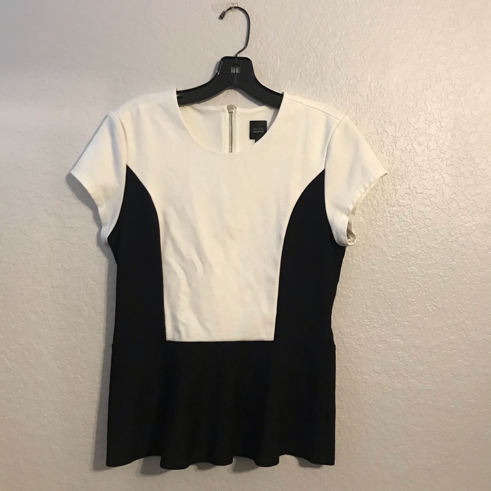 Black Saks fifth avenue brand peplum top